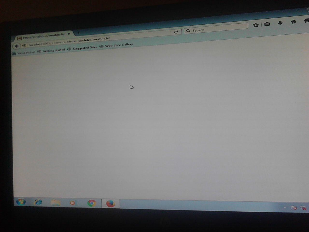 Error - White Screen during operation